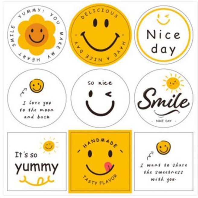 꼬까 다용도 스티커 9종 x 40p 세트, 스마일, 1세트
