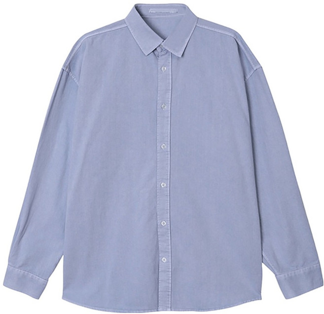 Meosidda 男款顏料染色20支棉箱型版襯衫