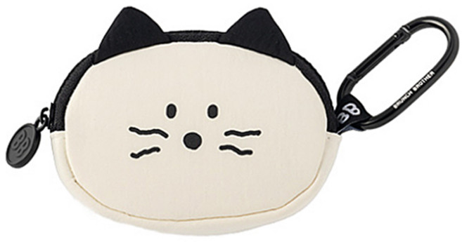 브런치브라더 키티 소프트 파우치, 에어팟1, 2, 3, 4세대, 프로, 프로2, 갤럭시버즈, 버즈라이브, 버즈2, 버즈프로, 아이보리, 1개