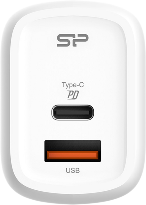 Silicon Power 廣穎電通 QM25 30W Dual Port USB-A & Type-C 快充頭 充電器 PD & QC 3.0 Over-Voltage & Short-Circuit Protection 白色