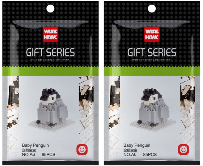 와이즈호크 나노블럭 아토나노 아기펭귄 A6wh, 혼합색상, 2개