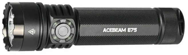 ACEBEAM 高亮LED手電筒 USB-C 底部磁吸 6500K 4500lm 260m E75, 黑色