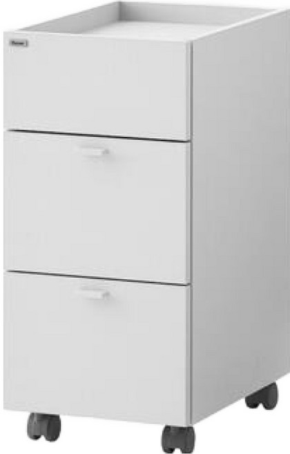 일룸 모드 책상서랍 방문설치, 화이트, 3단