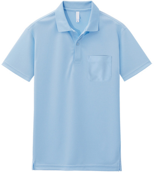 M.N.C 男女通用 Dry-Coolon 口袋Polo衫 MDBT593TS, 淺藍色