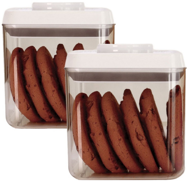 이우아여사 원터치 PET 밀폐용기 1L, 2개, 용기 2p