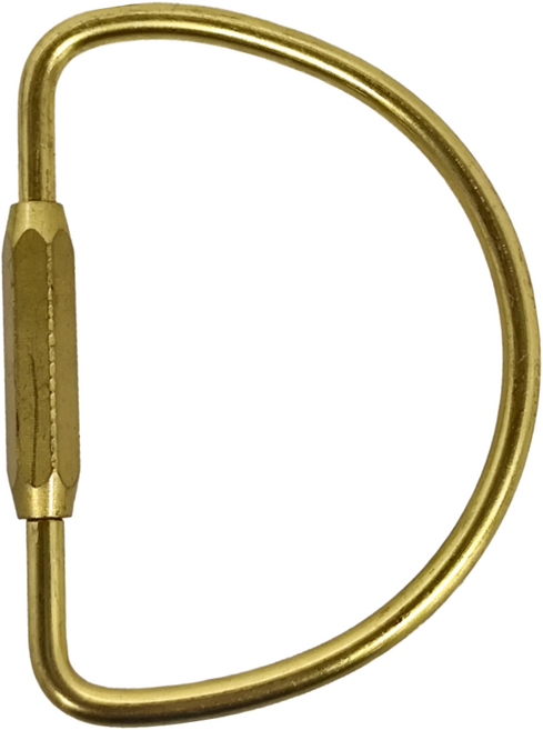 CCHING 青青文具 黃銅鑰匙扣 D型, 黃銅色, 1個
