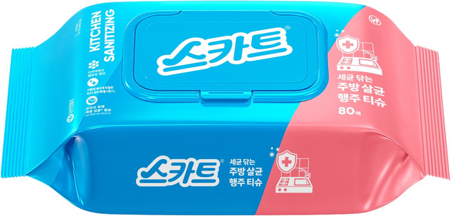 스카트 주방살균 행주티슈, 80개, 1세트
