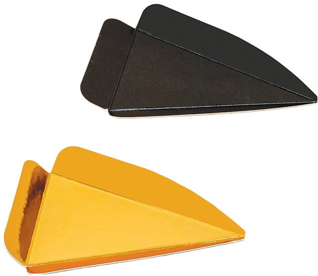 제이팩토리 조각 케이크 받침 삼각, 금색 + 검정색, 100개