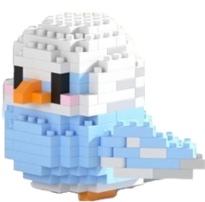 앵무새 사랑앵무 나노블럭, 1개, 하늘