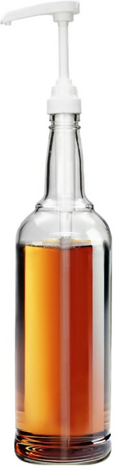 미르코리아 투명 펌프 시럽 유리병 화이트, 1개, 750ml