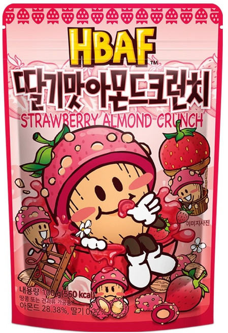 바프 딸기맛 아몬드 크런치, 100g, 1개