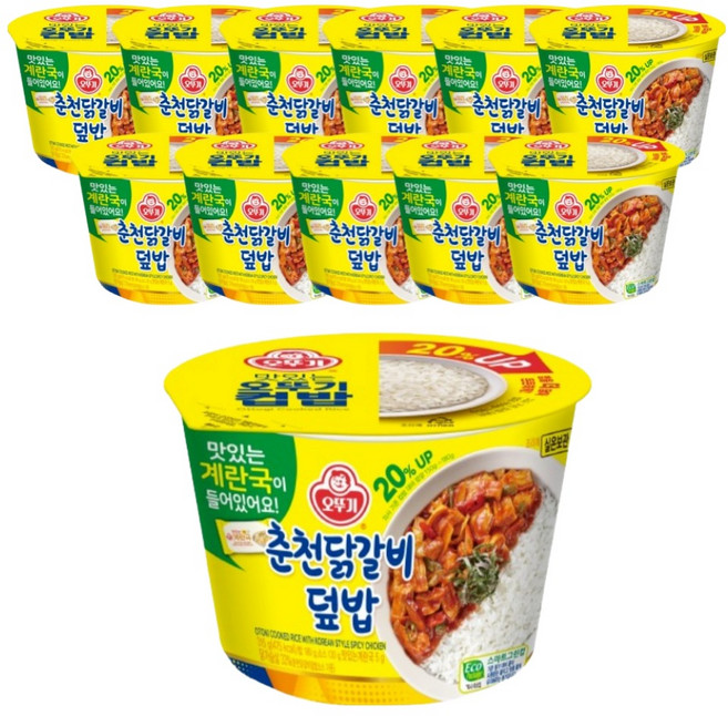 오뚜기 컵밥 춘천닭갈비덮밥 즉석국, 315g, 12개