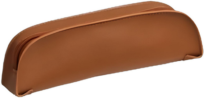 올라이크 베이직 레더 커브 무지 필통, 브라운, 1개