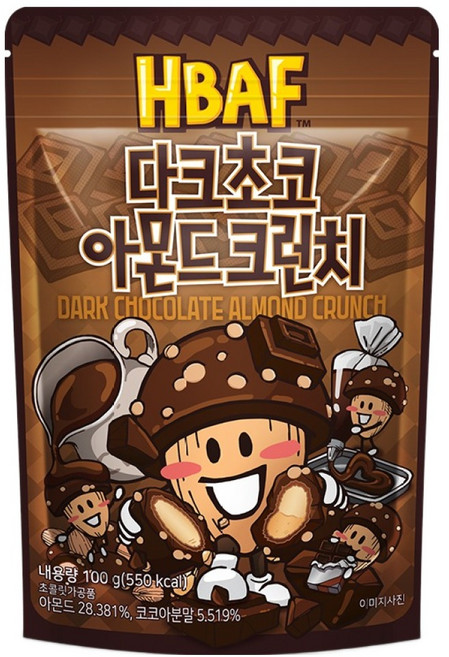 바프 다크초코 아몬드 크런치, 1개, 100g