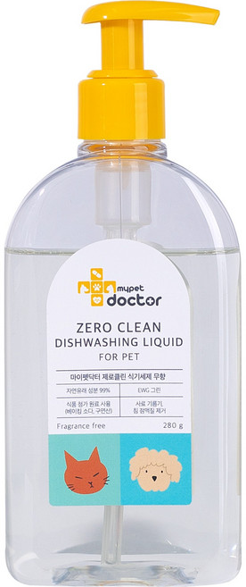 마이펫닥터 제로클린 식기세제 무향, 280g, 1개