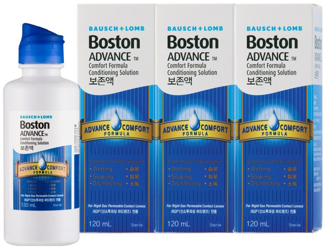 보스톤 어드밴스 컴포트 포뮬라 콘디쇼닝 솔루션 보존액, 120ml, 3개