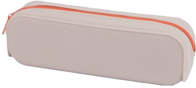 올라이크 베이직 실리콘 무지 필통 20cm, 베이지, 1개