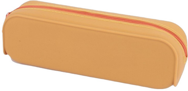 올라이크 베이직 실리콘 무지 필통 20cm, 오렌지, 1개
