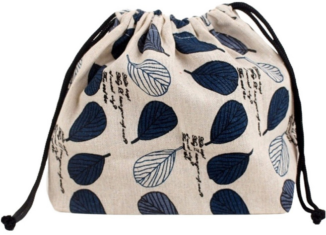 미소로운 파우치 도시락가방, 아이보리 나뭇잎, 1개