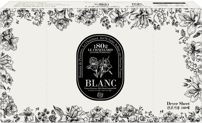 르샤트라1802 오드퍼퓸 드라이시트 블랑 본품, 140개입, 1개