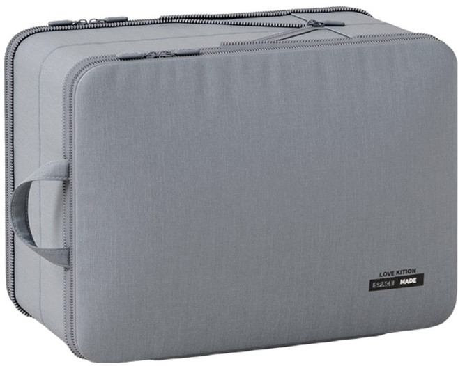 로이홈 2단 보관 여행용 압축 파우치 그레이, 1개