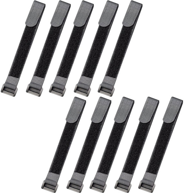 루미에도르 튼튼한 버클 벨크로 테이프, 10개, 블랙