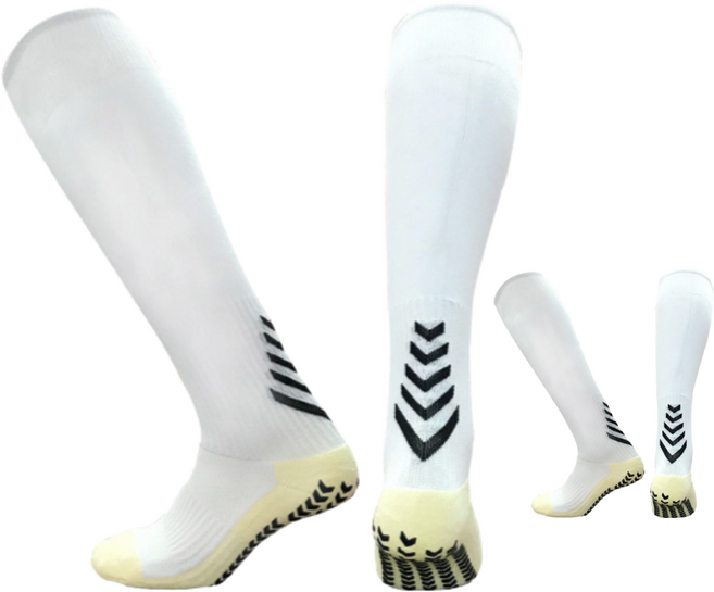 장목 논슬립 축구양말, 화이트, 2개