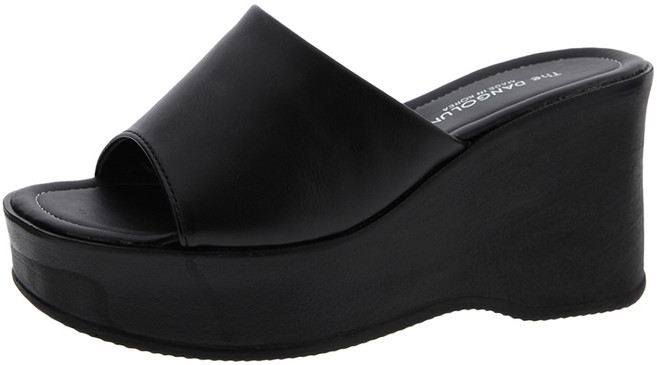 단골언니 여성용 키높이 통굽 웨지힐 사무실 슬리퍼 리치 9cm