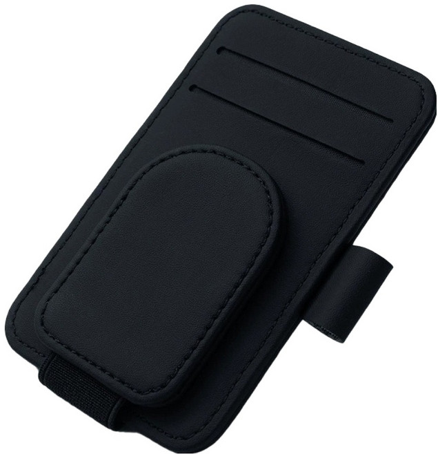 코히모 차량용 선바이저 선글라스 안경 카드 보관 거치대 클립 5W0097, 블랙, 1개