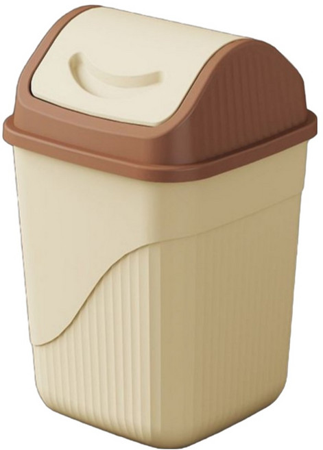 오코로 깔끔 회전형 뚜껑있는 휴지통, 베이지