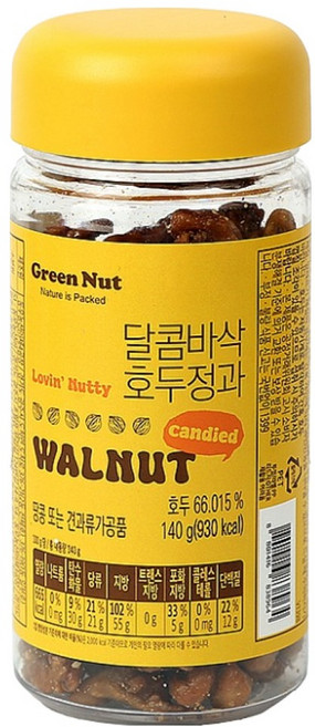 그린너트 달콤바삭 호두정과, 1개, 140g