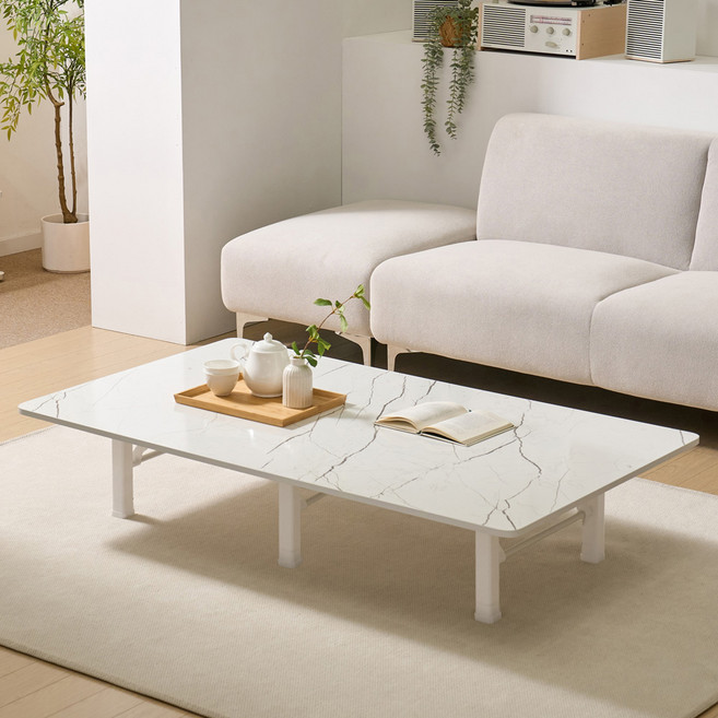 아이캔컴퍼니 국내생산 LPM 모모 폴딩 쌍다리 4단 높이조절 테이블 고객직접설치, 스톤마블