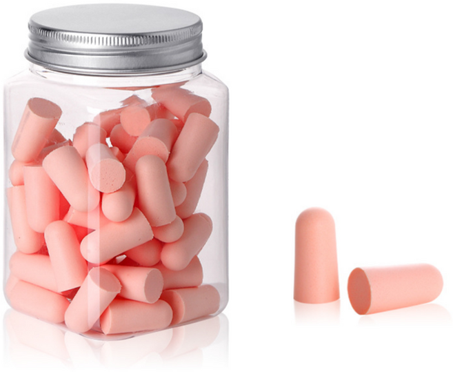 헤이조이 소음 차단 귀마개 핑크, 1개, 60개입