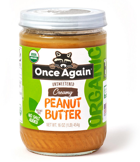 원스어게인 유기농 크리미 땅콩버터, 1개, 454g