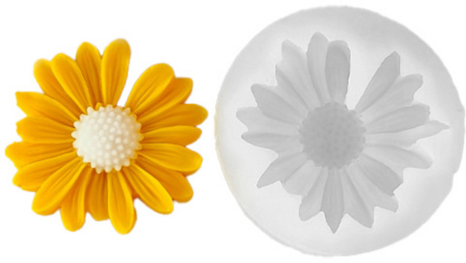 픽스9 실리콘 레진틀 레진몰드 데이지 무공성 F219