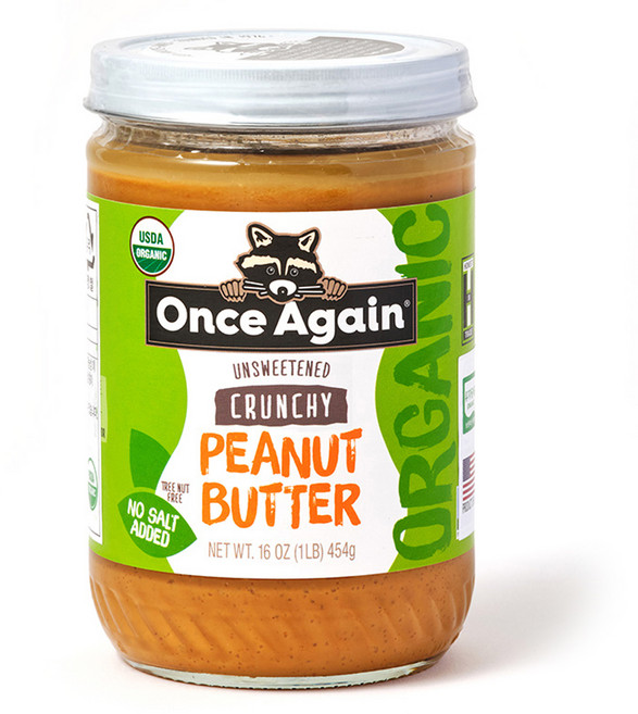 원스어게인 유기농 크런치 땅콩버터, 1개, 454g
