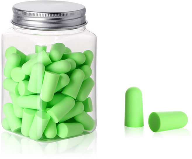 헤이조이 소음 차단 귀마개 그린형광, 1개, 60개입