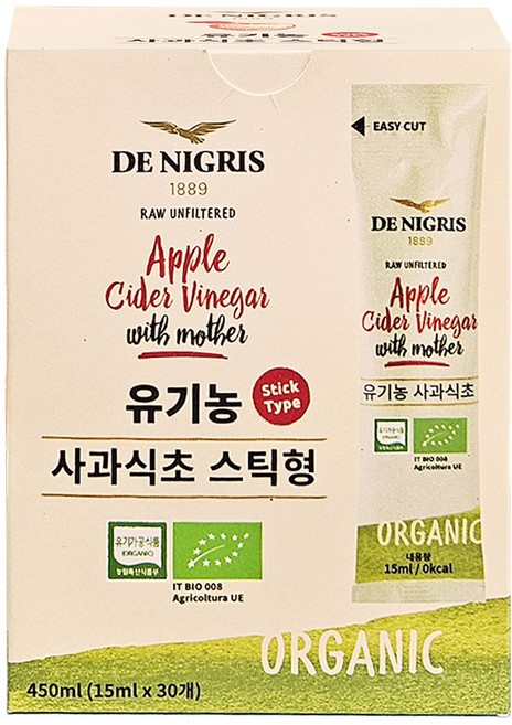 데니그리스 유기농 사과식초 스틱형 30p, 1개, 450ml
