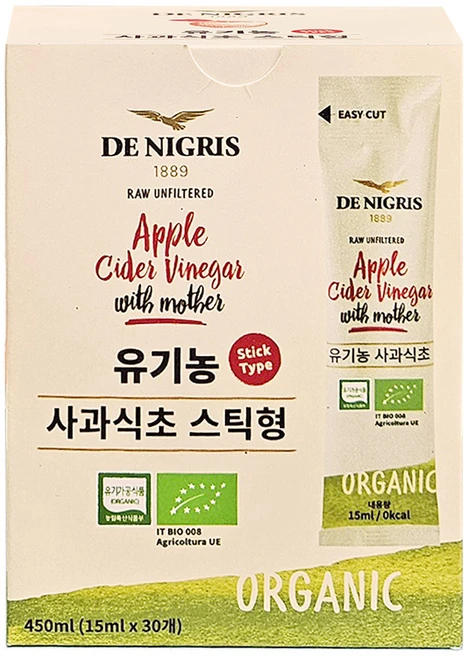 데니그리스 유기농 사과식초 스틱형 30p, 1개, 450ml - 쿠팡