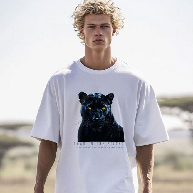 원헌드레드퍼센트 GOODD 침묵속포효 오버핏 반팔티