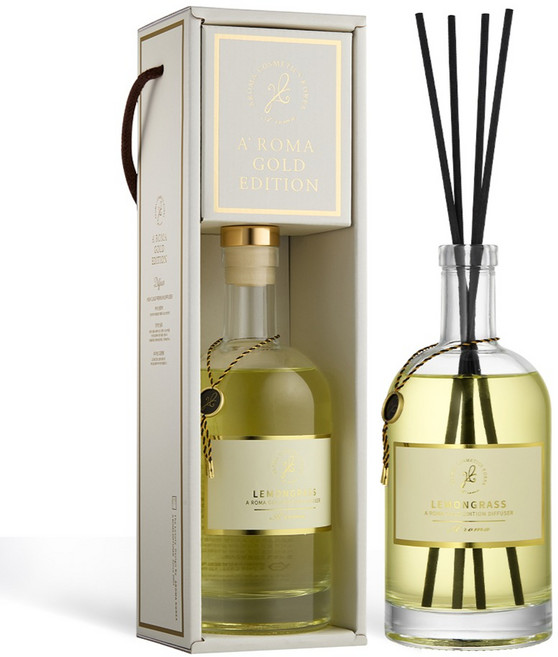에이로마 골드에디션 디퓨저, 레몬그라스, 500ml, 1개