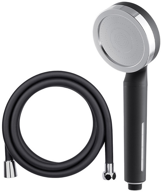 대림바스 디클린 와이드형 필터샤워기 + PVC 샤워호스 2m 세트, 1개, 블랙(필터샤워기), 블랙(샤워호스)