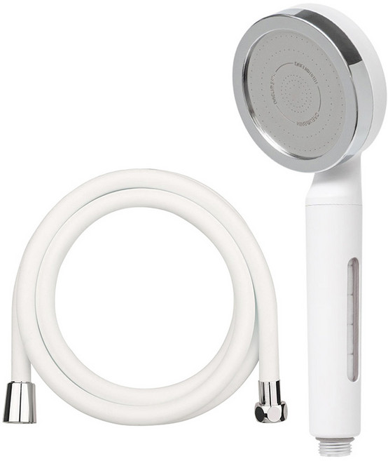 대림바스 디클린 와이드형 필터샤워기 + PVC 샤워호스 2m 세트, 1개, 화이트(필터샤워기), 화이트(샤워호스)