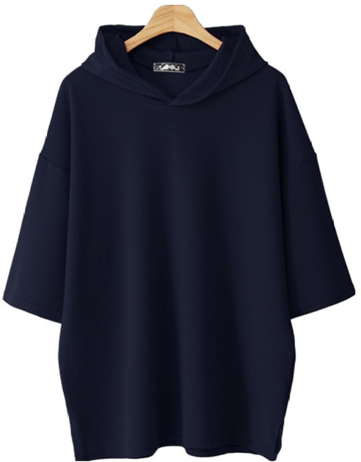 엠엔씨 남녀공용 벤더 엠보 후드 반팔 티셔츠 MDVT731LW