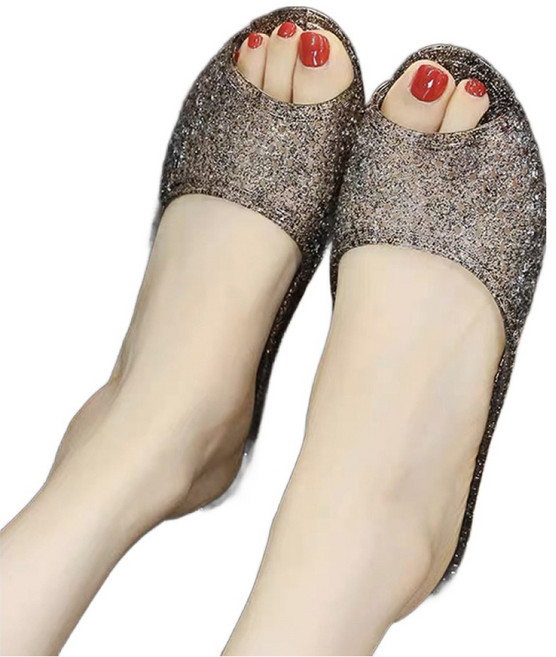 몬드스팟 pvc 크리스탈 젤리 슬리퍼 욕실화 YY57824, 블랙, 1개