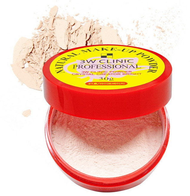 3W클리닉 내추럴 메이크업 루스파우더 30g, 21호 라이트 베이지, 1개