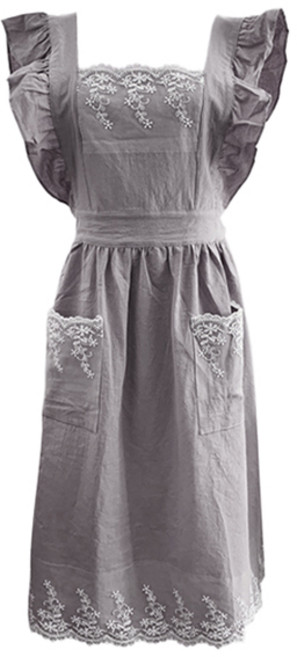 마켓감성 러블리 공주 꽃꽃이 앞치마, 회색, 1개