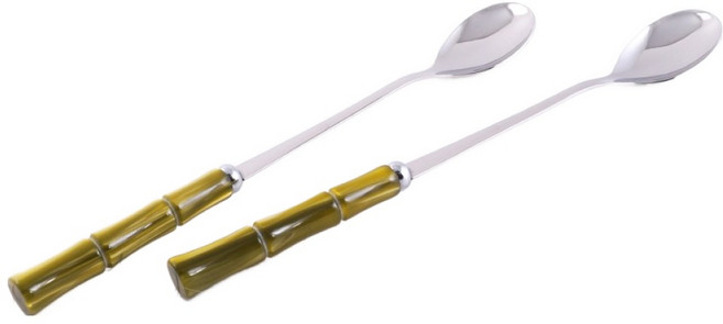 리바도시 밤부 쥬스 스픈, 올리브그린, 2개