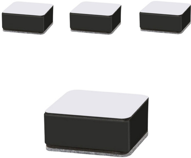 올하이 가구 의자 테이블 소음 미끄럼방지 접착형 높이조절발 패드 소형 정사각형, 4개