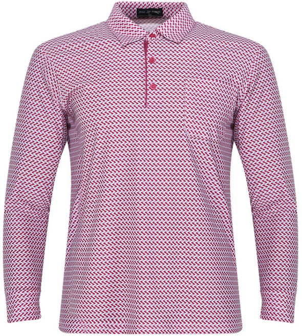 쟌피엘 페라어스 남성용 물결패턴 카라 골프셔츠 GCTS5DJ2282